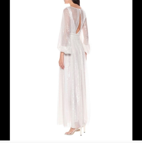 Staud Pearl Clear Sequin Maxi Belted Dress S - Picture 3 of 11